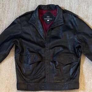 Vintage Men’s Medium Guess Black Leather Jacket Made In Israel